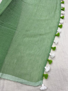 Beautiful - Light Green Mangalagiri Plain Cotton Saree - CS-10