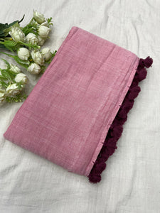 Bubblegum - Pink Mangalagiri Plain Cotton Saree - PC-11