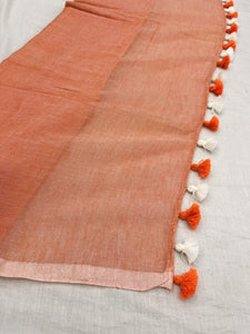 Butter Scotch - Orange Mangalagiri Plain Cotton Saree - CS-11