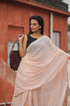 Magician - Peach Mangalagiri Plain Cotton Saree - CS-15