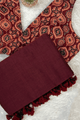 Magic - Maroon Mangalagiri Plain Cotton Saree - PC-21