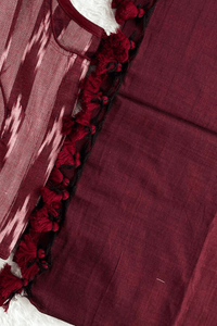 Attractive - Maroon Mangalagiri Plain Cotton Saree - PC-26