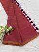 Attractive - Red Mangalagiri Plain Cotton Saree - PC-43