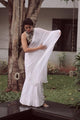 Bubblegum - Whitw Mangalagiri Plain Cotton Saree - CS-03