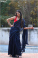 Magic - Navy Blue Mangalagiri Plain Cotton Saree - CS-04