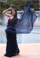 Magic - Navy Blue Mangalagiri Plain Cotton Saree - CS-04