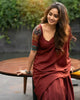 Beautiful - Maroon Mangalagiri Plain Cotton Saree - PC-55