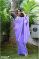 Attractive - Mangalagiri Lavender Plain Cotton Saree - CS-05