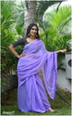 Attractive - Mangalagiri Lavender Plain Cotton Saree - CS-05