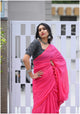 Marvels - Pink Mangalagiri Plain Cotton Saree - CS-06