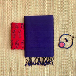 BLISSFUL VIOLET COLOUR TRADITIONAL LOOKING COTTON SAREE