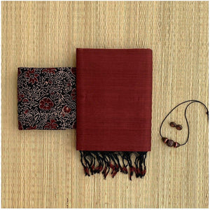 EYE-CATCHING MAROON COLOUR TRADITIONAL LOOKING CHANDERI COTTON SAREE