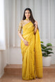 Butter Scotch - Yellow Mangalagiri Plain Cotton Saree