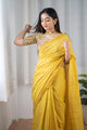 Butter Scotch - Yellow Mangalagiri Plain Cotton Saree