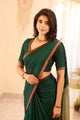 Catchy - Green Mangalagiri Plain Cotton Saree - PC-52