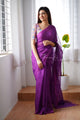 Salvia - Purple Mangalagiri Plain Cotton Saree