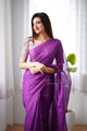 Salvia - Purple Mangalagiri Plain Cotton Saree