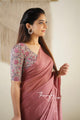 Old Rose Kulfi - Pink Mangalagiri Plain Cotton Saree