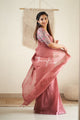 Old Rose Kulfi - Pink Mangalagiri Plain Cotton Saree