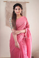 Bubblegum - Pink Mangalagiri Plain Cotton Saree