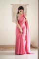 Bubblegum - Pink Mangalagiri Plain Cotton Saree