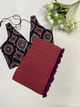 Attractive - Red Mangalagiri Plain Cotton Saree - PC-43