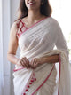 TRENDING VILLA WHITE COTTON LOOK SAREE