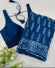Magic- Blue Mangalagiri Plain Cotton Saree - PC-37