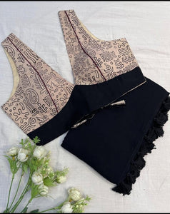 Beautiful - Black  Mangalagiri Plain Cotton Saree - PC-40