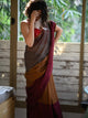 Multicolor Mulmul Cotton Saree With Tassels