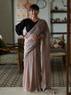 Brown Soft Mulmul Cotton Saree With Tassels