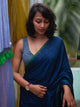 Blue Viscose Mul Cotton Saree With Tassels