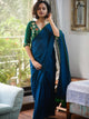 Blue Viscose Mul Cotton Saree With Tassels