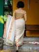 Off White Mulmul Cotton Saree With Zari Border