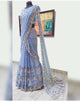 NEW DESIGNER STYLE SAREE WITH HEAVY EMBROIDERED MULTI DHAGA AND JARI WORK ON SAREE WITH BLOUSE