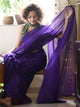 Purple Soft Mulmul Cotton Saree With Tassels