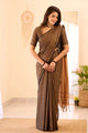 Beautiful - Brown Mangalagiri Plain Cotton Saree - PC-53